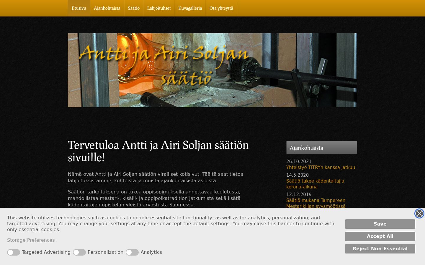Skærmbillede af samtykkebanneret, som det blev vist før nogen interaktion