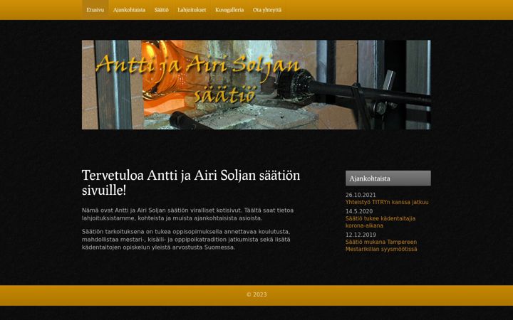 Skærmbillede af anttijaairisoljansaatio.fi