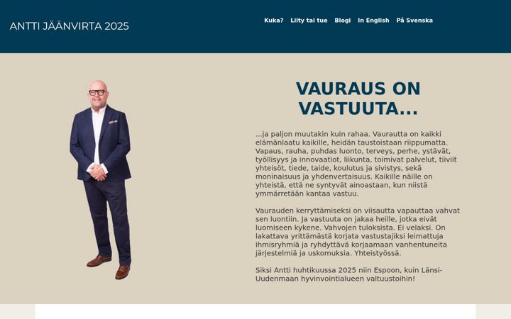 Screenshot of anttijaanvirta.fi