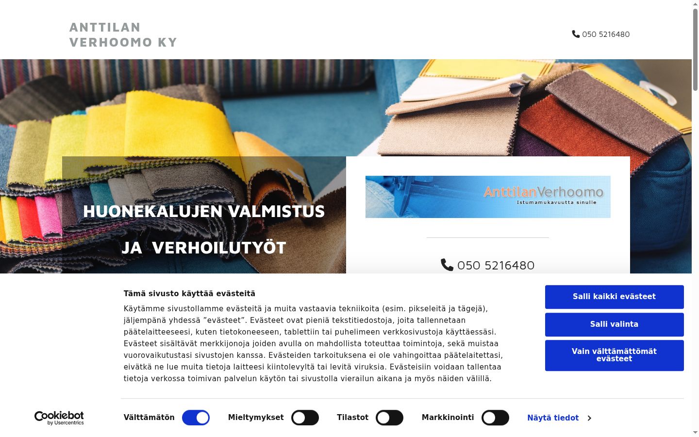 Screenshot del banner di consenso mostrato prima di qualsiasi interazione