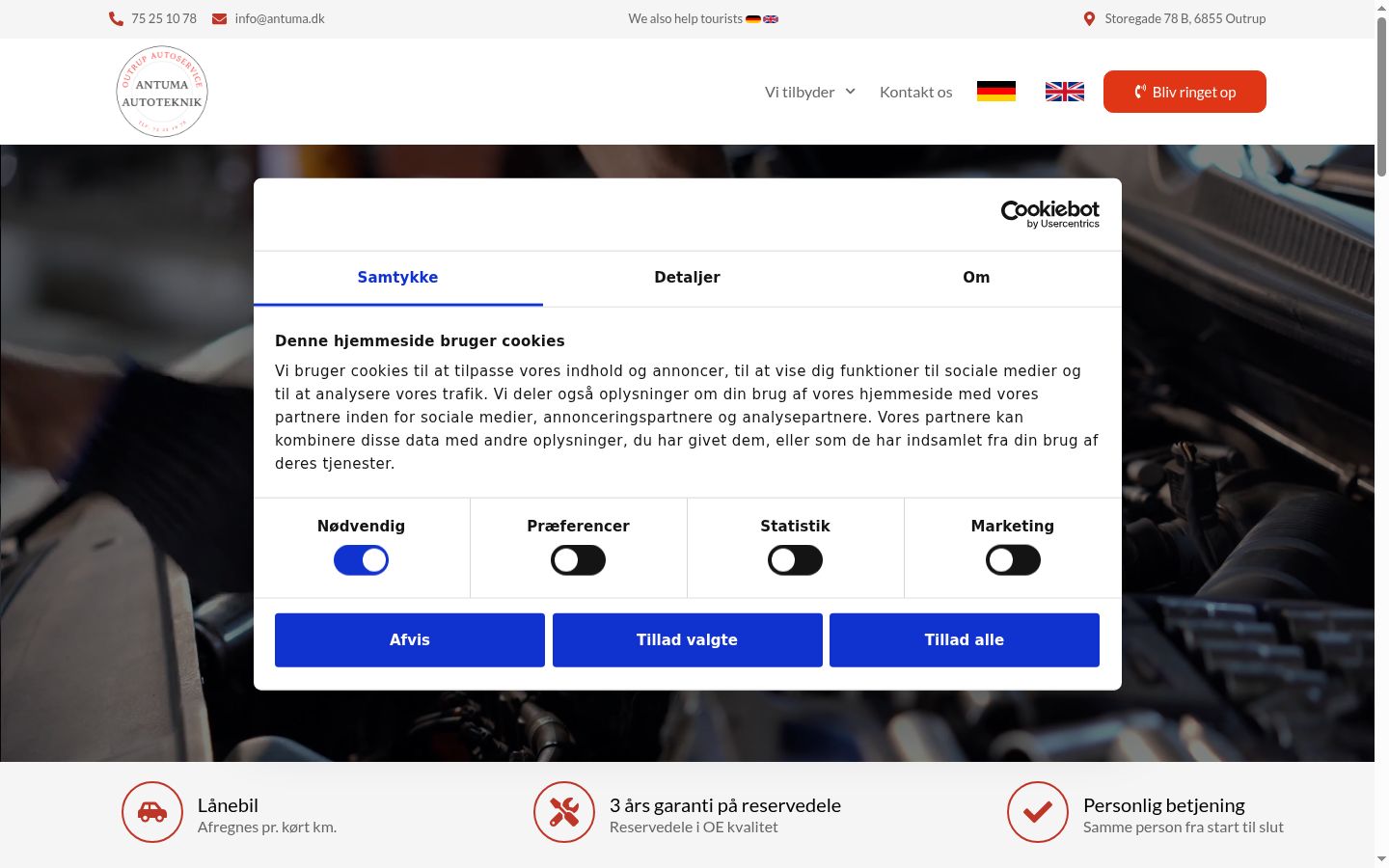 Snímek obrazovky baneru souhlasu zobrazeného před jakoukoli interakcí
