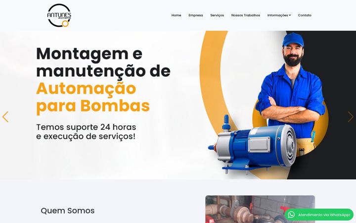 Ekraanipilt saidist antunesbombas.com.br