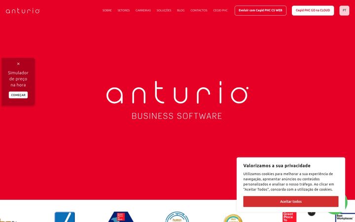 Screenshot of anturio.com