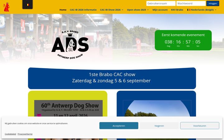 Snimka zaslona za antwerpdogshow.be
