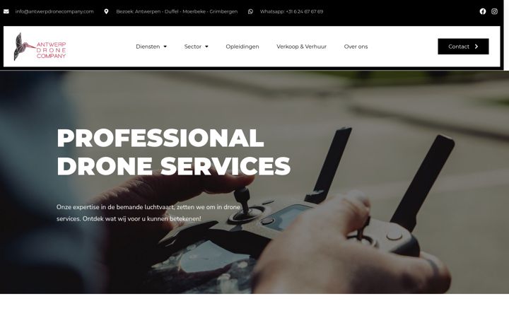 Screenshot of antwerpdronecompany.com