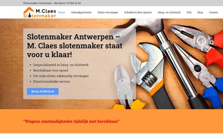 Snimka zaslona za antwerpenslotenmakers.be