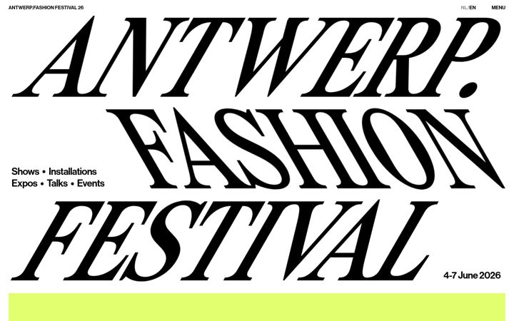 Snimka zaslona za antwerpfashionfestival.be