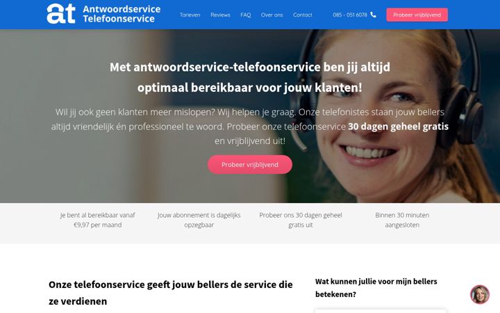 Screenshot ta' antwoordservice-telefoonservice.nl
