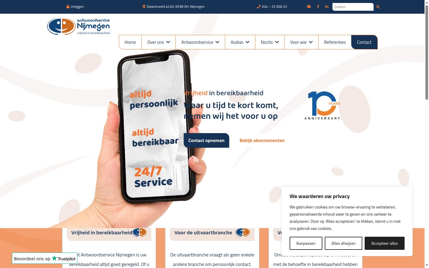 Screenshot des Einwilligungsbanners vor jeglicher Interaktion