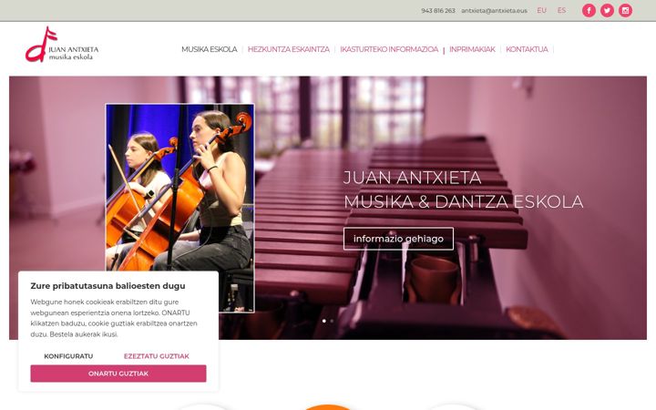 Screenshot of antxieta.eus