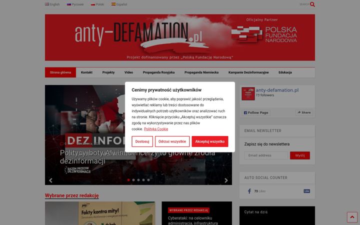 Screenshot of anty-defamation.pl