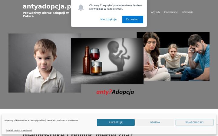 Captură de ecran a antyadopcja.pl