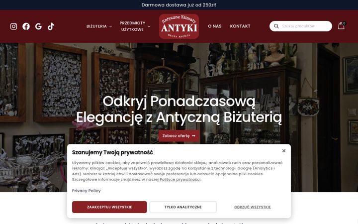 Screenshot of antyczneklimaty.pl