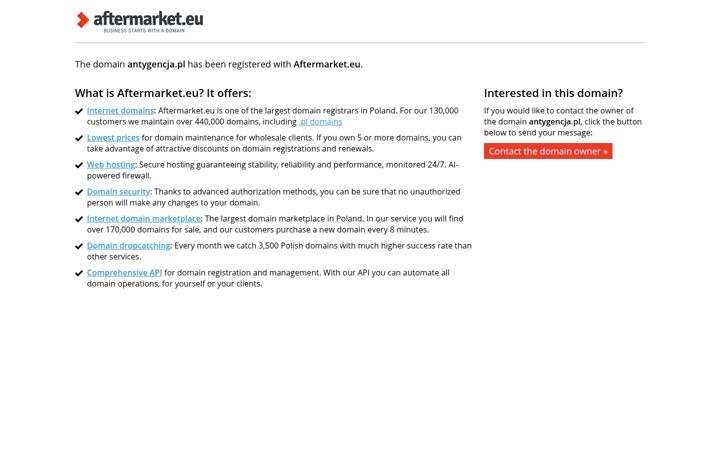 Screenshot of antygencja.pl