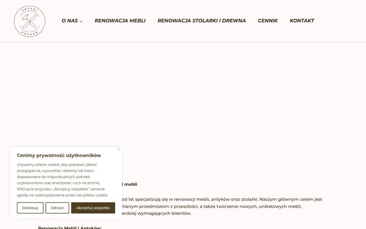 Screenshot ta' antyki-poznan.pl