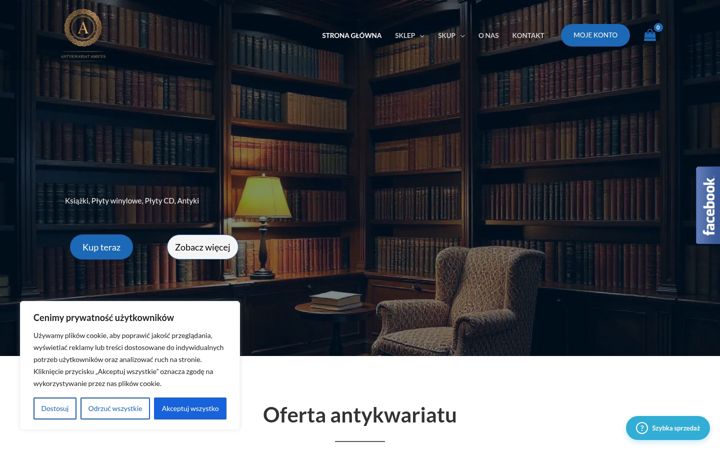Screenshot ta' antykwariat-amicus.pl