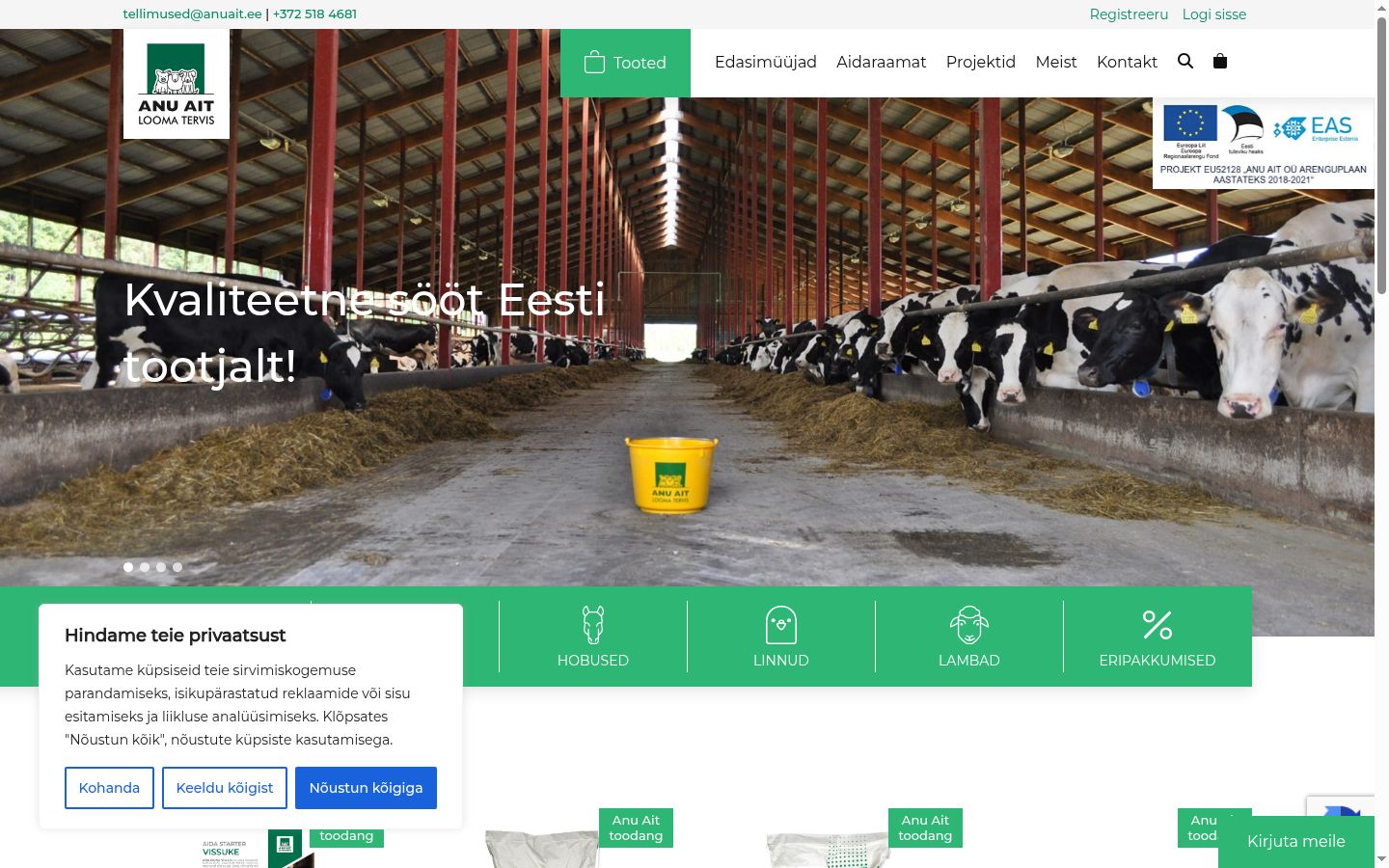 Screenshot van de toestemmingsbanner zoals getoond vóór enige interactie