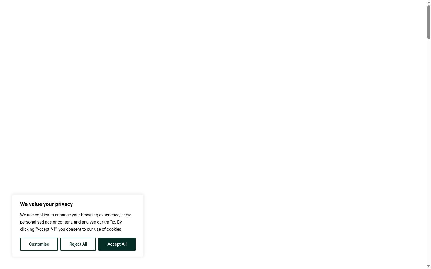 Captura de pantalla del banner de consentimiento mostrado antes de cualquier interacción