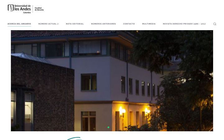 Screenshot ta' anuarioderechoprivado.uniandes.edu.co