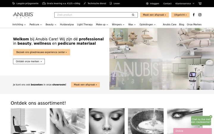 Screenshot of anubiscare.nl