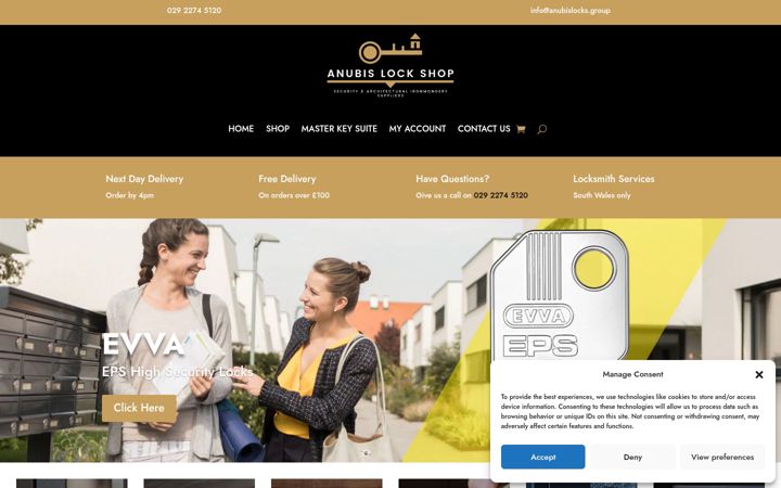 Ekrano kopija anubislockshop.co.uk