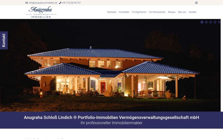 Screenshot of anugraha-immobilien.de