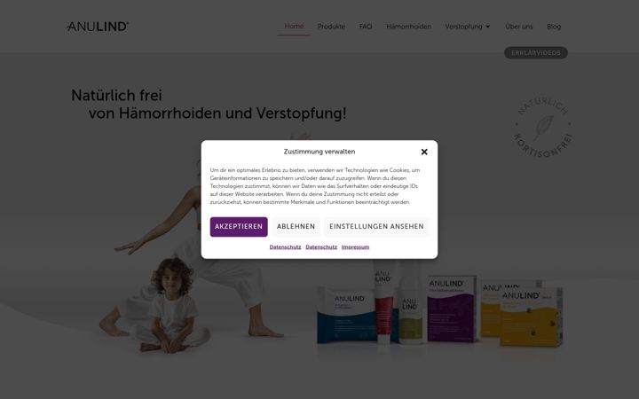 Screenshot of anulind.at