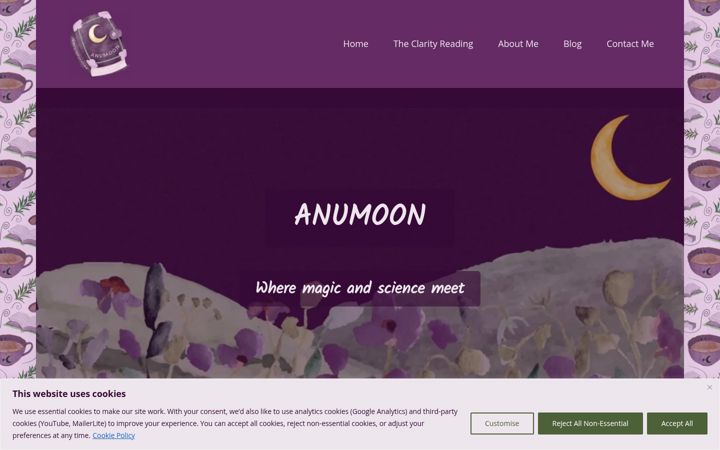 Skjermbilde av anumoon.com