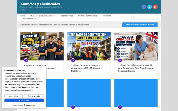 Snímek obrazovky anunciosyclasificados.online