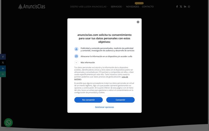 Snímek obrazovky anuncisclas.com