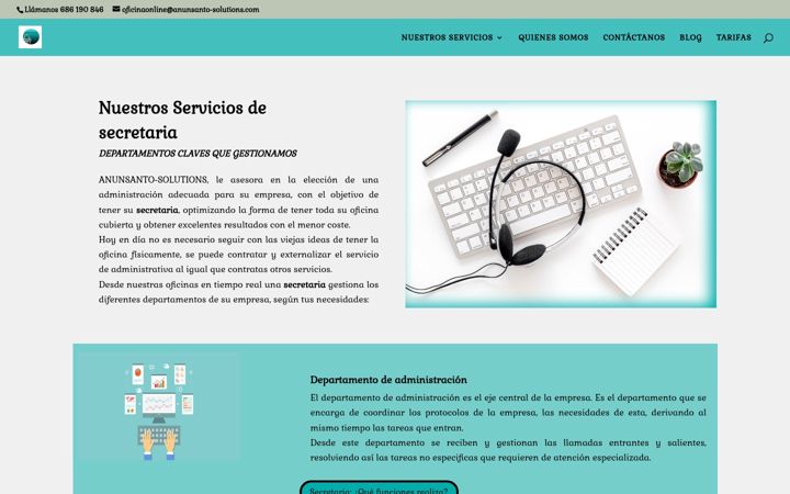 Snímek obrazovky anunsanto-solutions.com