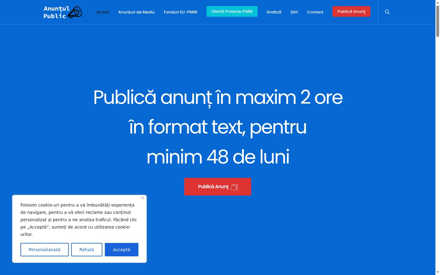 Screenshot tal-banner tal-kunsens muri qabel kwalunkwe interazzjoni