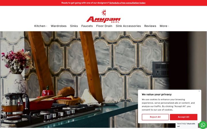 Screenshot van anupamkitchen.com
