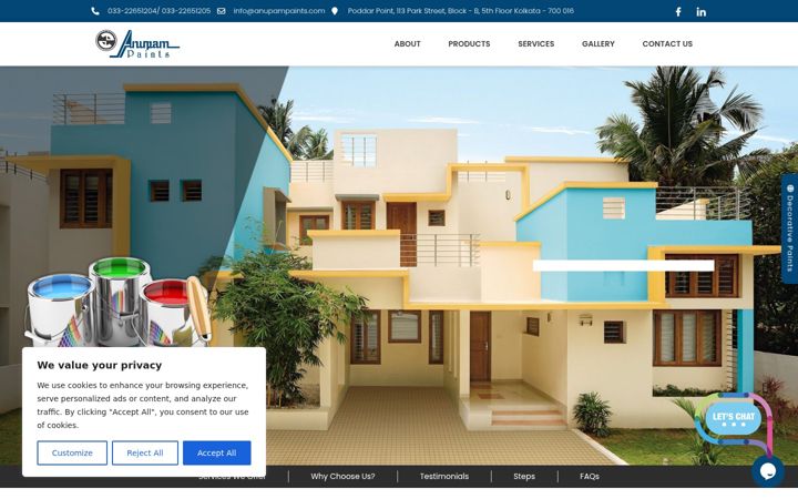 Screenshot of anupampaints.com