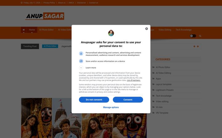 Captura de pantalla de anupsagar.com