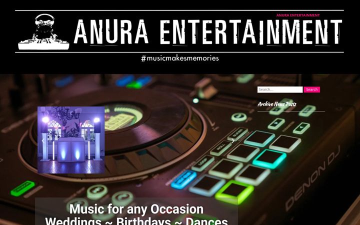 Screenshot of anura-entertainment.co.uk