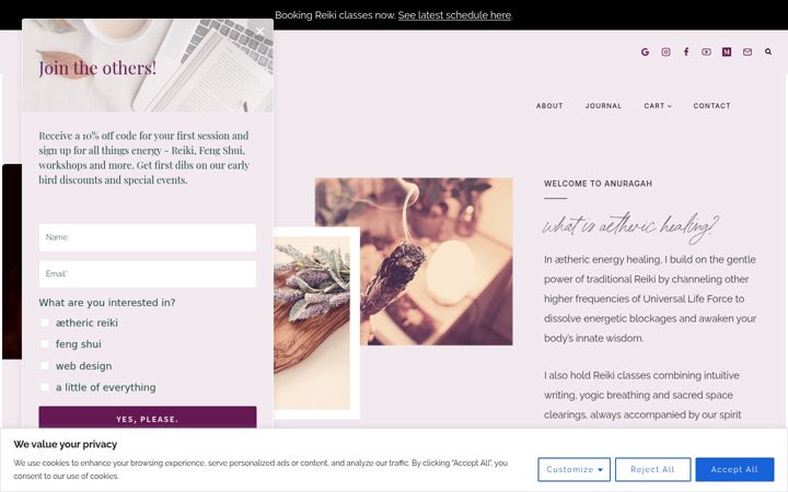 Screenshot van anuragah.com
