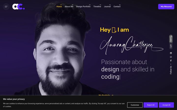 Screenshot of anuragchatterjee.com