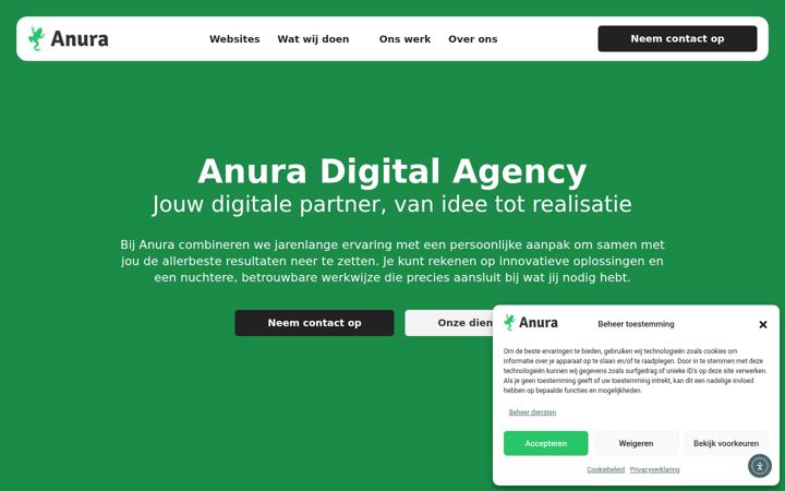 Captura de pantalla de anurawebdevelopment.nl