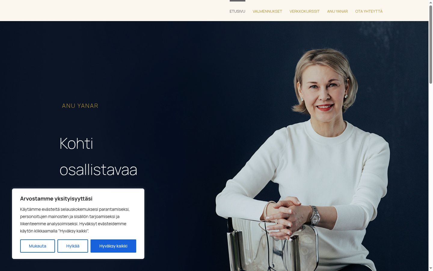 Ekraanipilt nõusolekubännerist, mida näidati enne mis tahes suhtlust