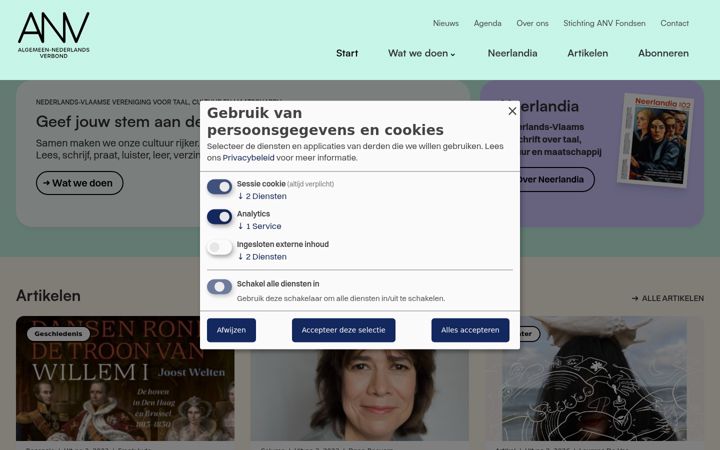 Ekraanipilt saidist anv.nl