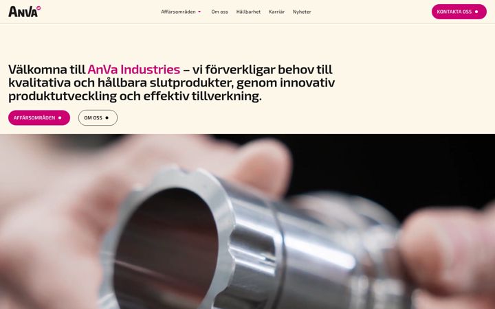 Screenshot of anva.se