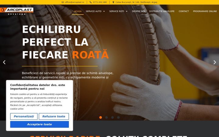 Screenshot di anvelopearcoplast.ro