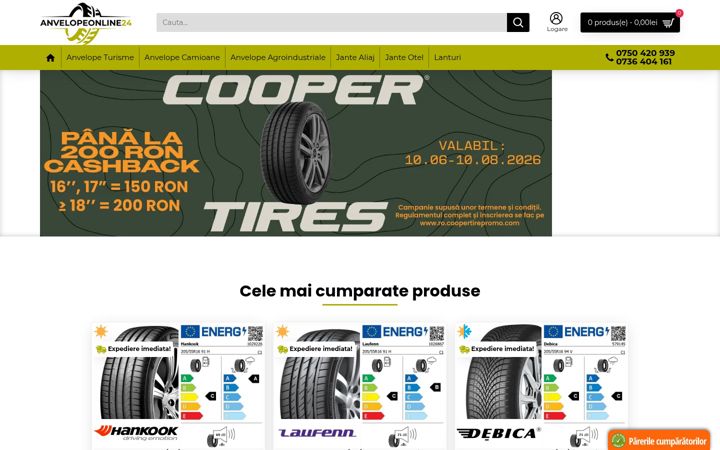 Screenshot of anvelopeonline24.ro