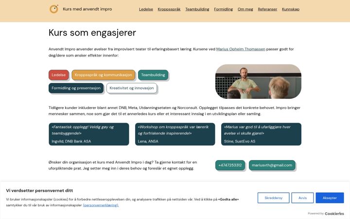 Screenshot of anvendtimpro.no