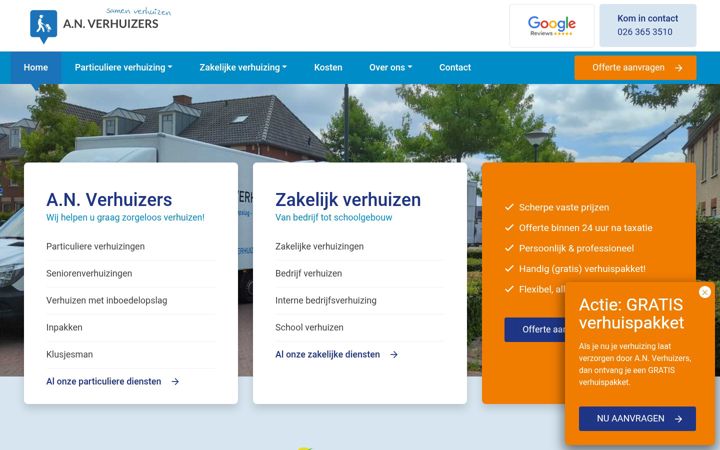 Screenshot di anverhuizers.nl