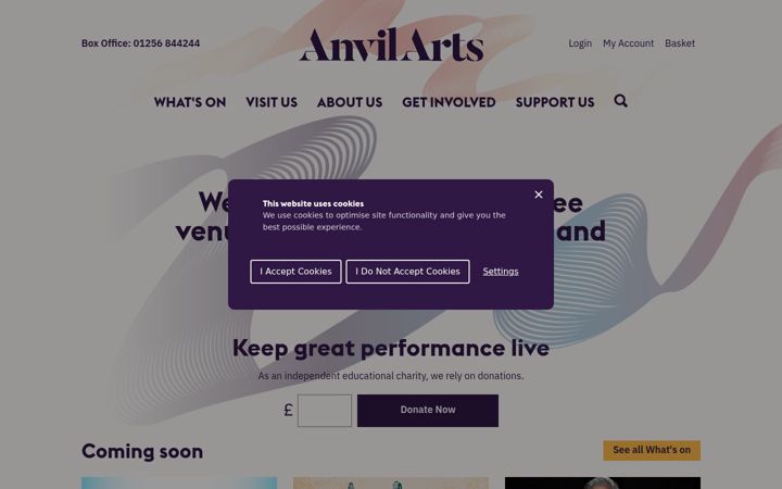 Screenshot ta' anvilarts.org.uk