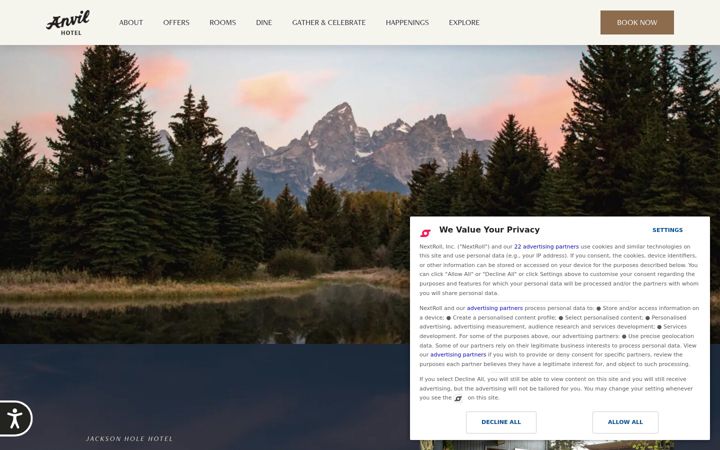 Screenshot of anvilhotel.com