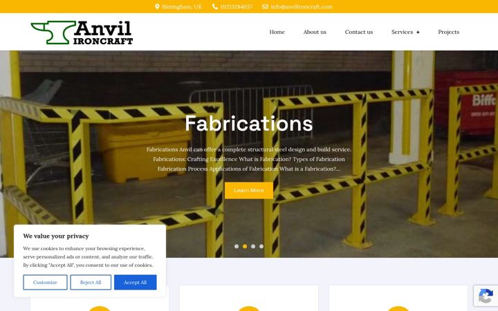 Screenshot ta' anvilironcraft.com