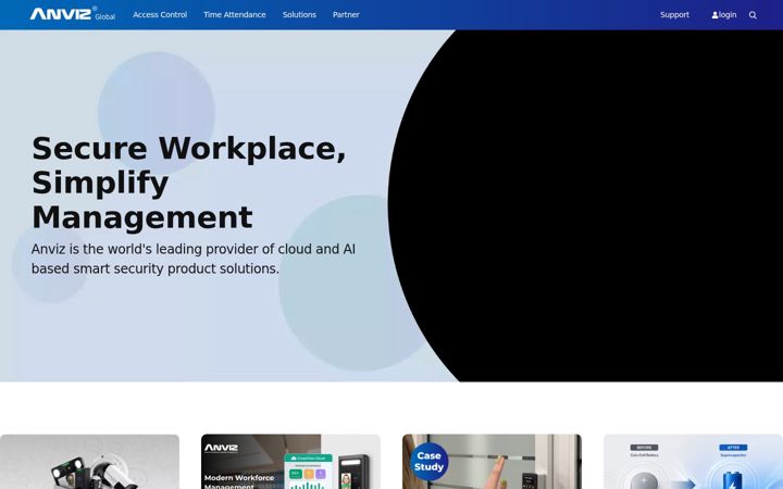 Screenshot of anviz.com